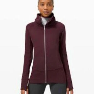 Lululemon Radiant  Jacket II Cassis Athletic High Neck Cotton Fleece 10